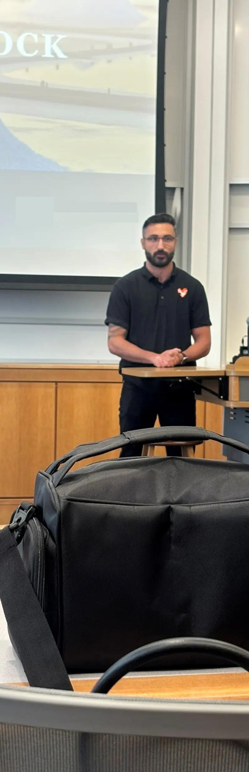 OPH polo at a Vanderbilt Owen lecture hall